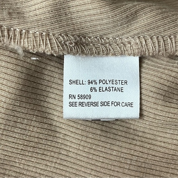 Gianni Bini Womens Brown Ribbed Long Sleeve Thong Bodysuit XL Preppy Casual - Picture 7 of 10